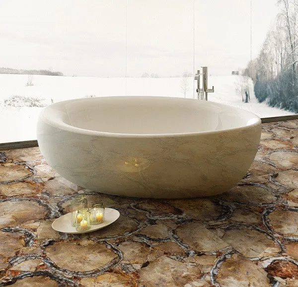 Precious Stone PETRIFIED WOOD Cremo Circular