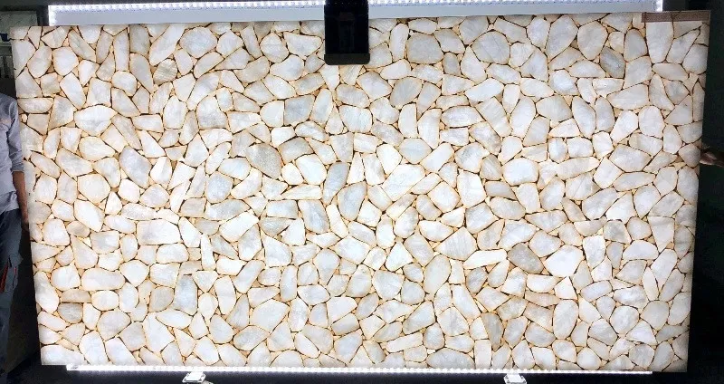 Precious Stone CRYSTAL Quartz White With Gold
