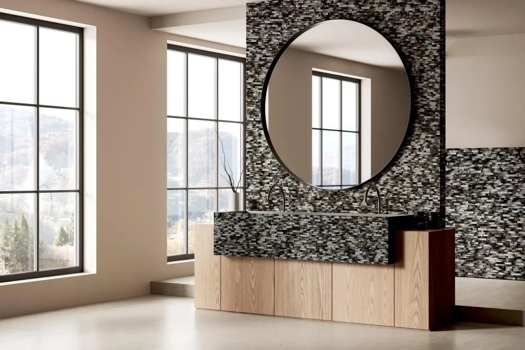 Precious Stone MOTHER OF PEARL Black Retro