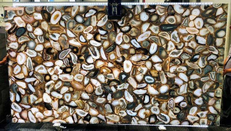 Precious Stone Agate Natural With Gold