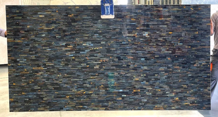 Precious Stone TIGER EYE Blue
